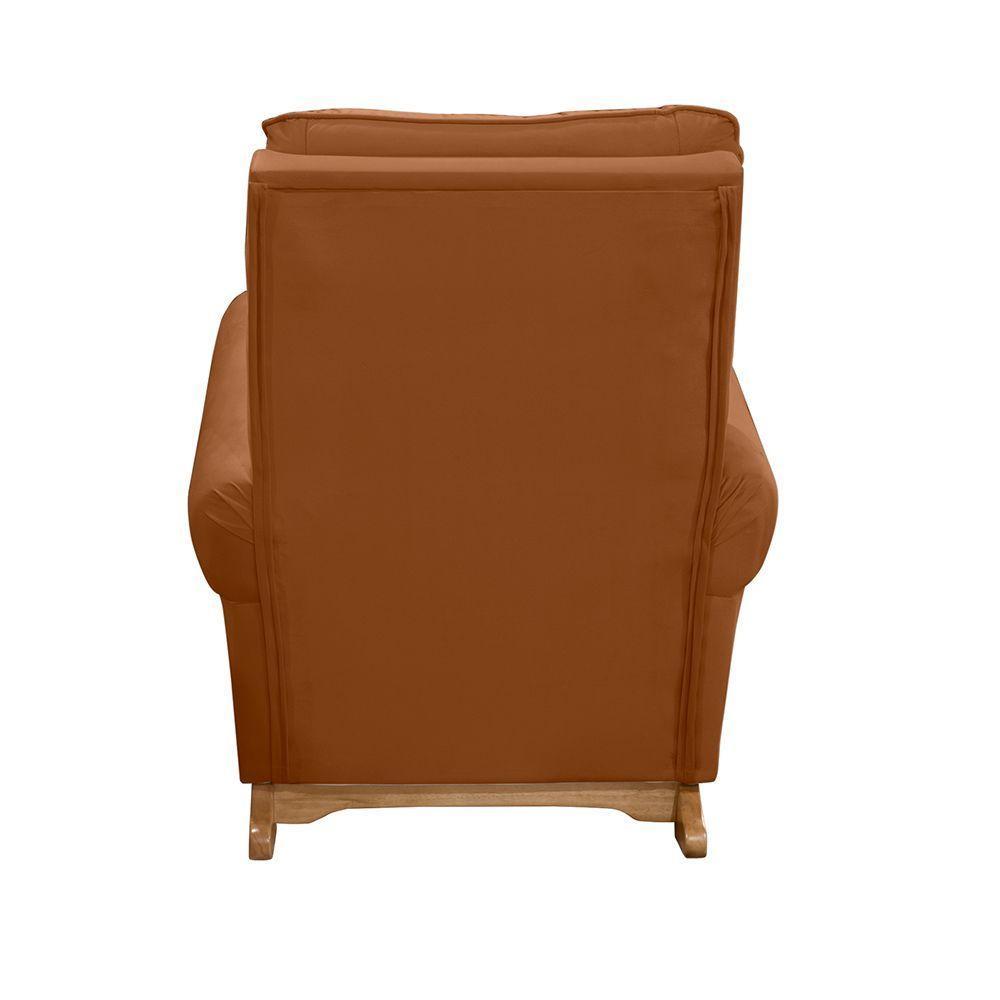 Poltrona Amamentação Balanço Páris C/ Puff Veludo Terra Cota - 3