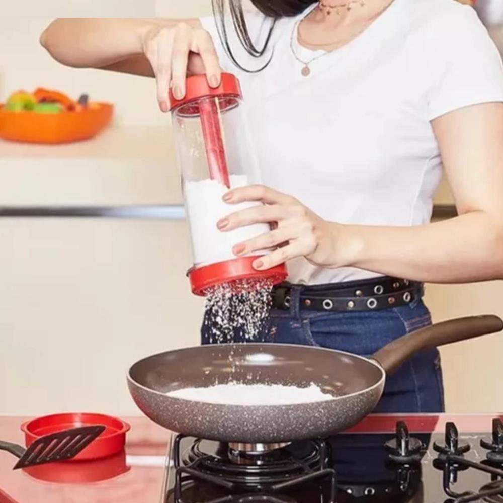 Tapioqueira Polvilhador Dispenser Farinha Goma Peneira Armazena Máquina Biju Tapioca Temperos Manual - 3