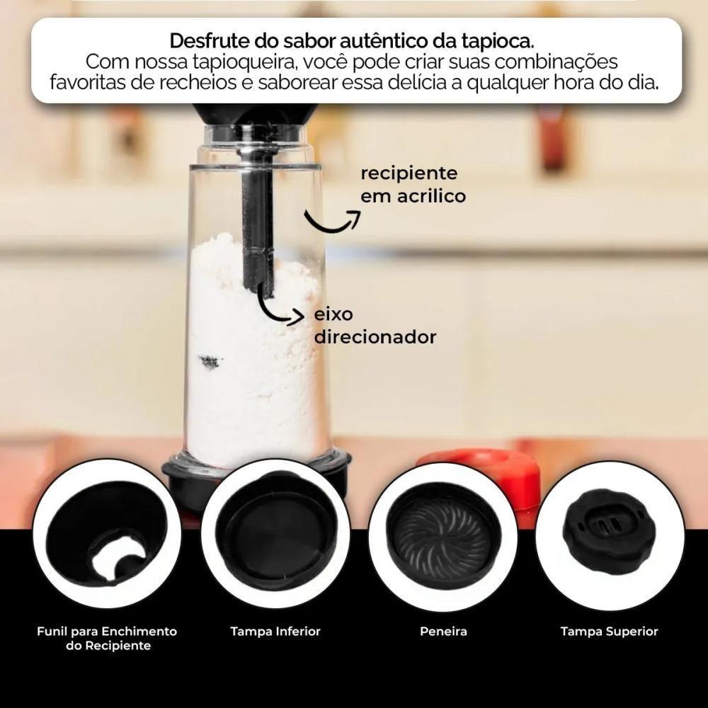 Tapioqueira Polvilhador Dispenser Farinha Goma Peneira Armazena Máquina Biju Tapioca Temperos Manual - 6