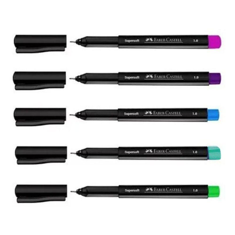 Caneta Supersoft Pen 1.0mm Bpsses5zf 5 Cores - Faber Castell - 2