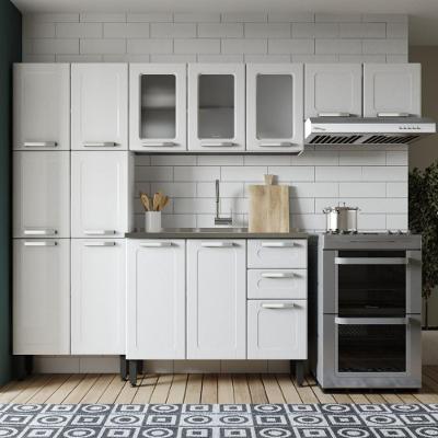 Cozinha Completa Aço Com Pia 14 Ptas 2 Gav Múltipla Branco