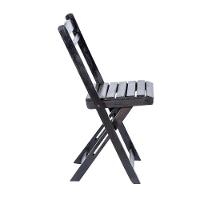 Kit 4 Cadeiras Dobrável 100% Madeira Maciça Ypê Ideal Para áreas Externas E Internas Preto - 3