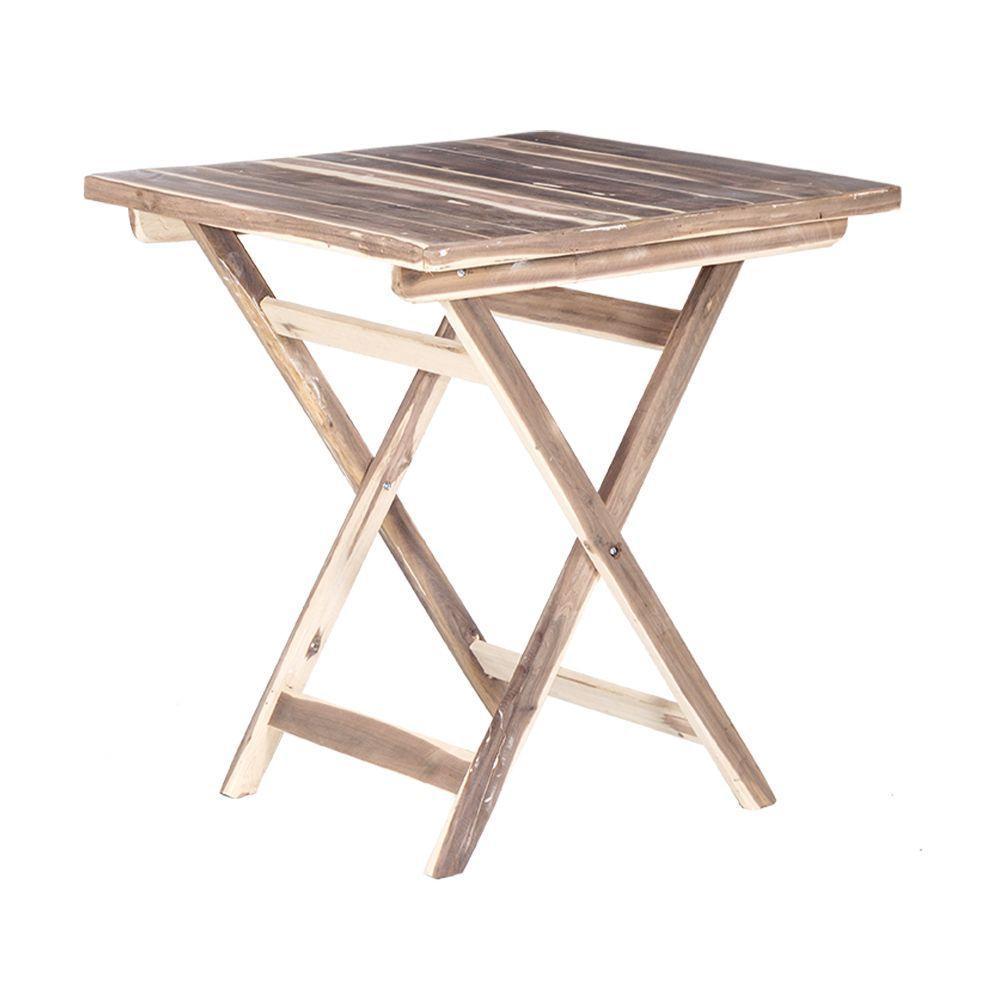 Mesa Dobrável 70x70 100% Madeira Maciça Ypê Elegância E Resistência Para áreas Externas Natural - 1