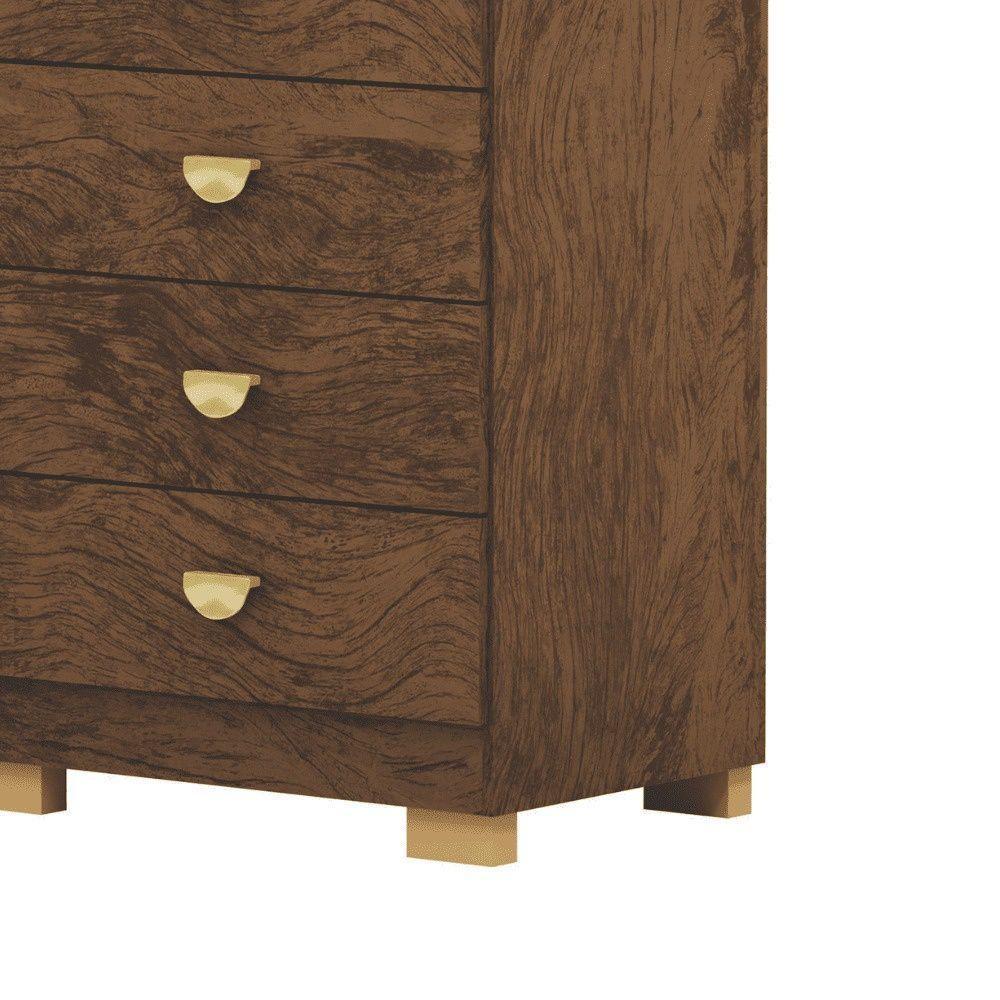 Cômoda Roupeiro Guarda-roupas 2 Portas 4 Gavetas Cristal Imbuia - Mabe Magazine - 7