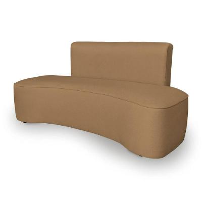 Sofá Curvo Design Orgânico Luxo Sala Contemporânea Suede Cor:capuccino