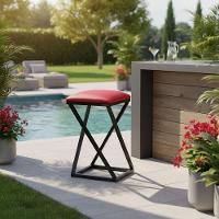 Banqueta Moderna Estilo Industrial Em Z Com 50 Cm Altura Vermelho - 1