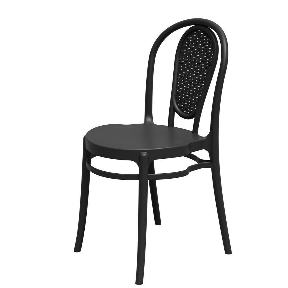 Cadeira Jardim Retro Rattan De Polipropileno – Tk Preto - 1