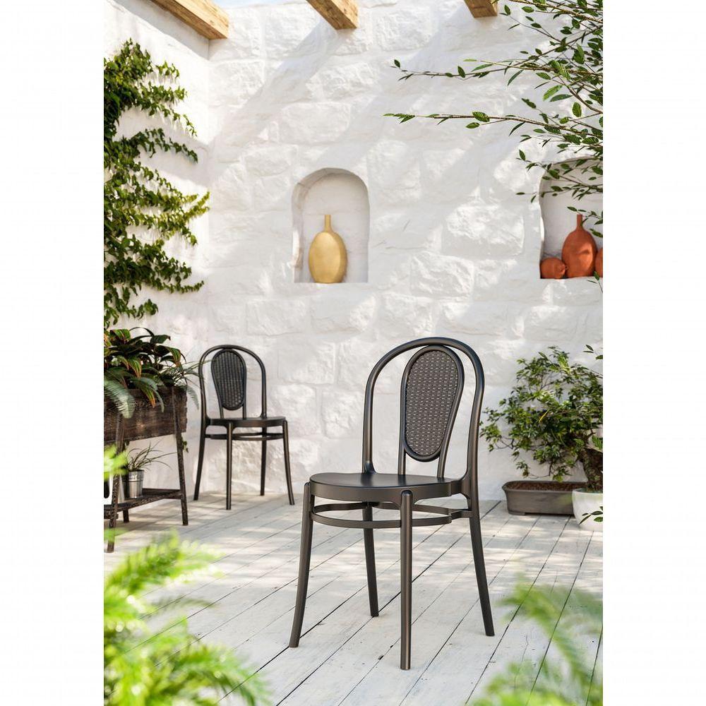 Cadeira Jardim Retro Rattan De Polipropileno – Tk Preto - 4