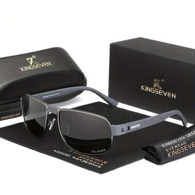 Óculos De Armação Quadrada De Aro Completo, Leves Kingseven 7309 Cinza