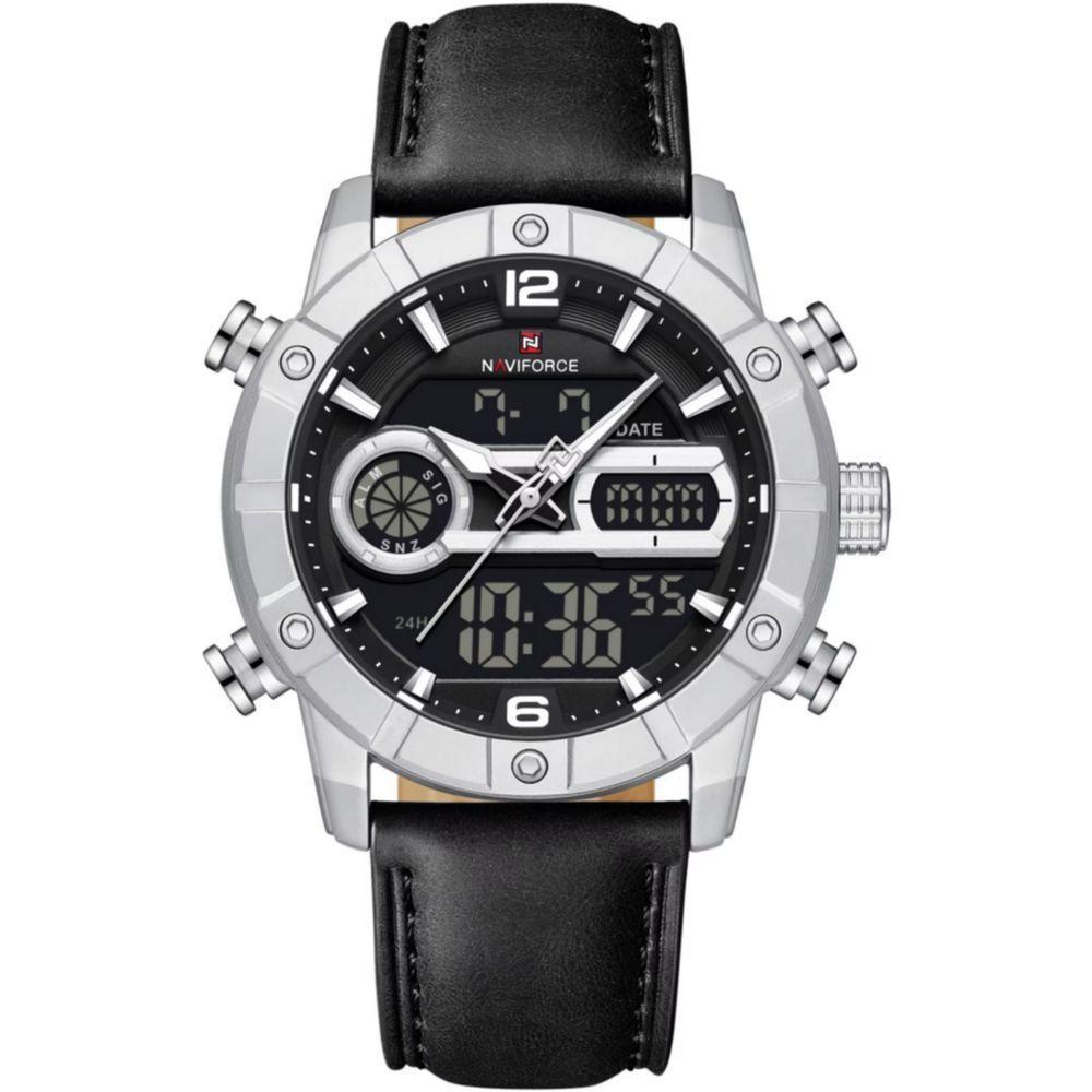 Relógio Digital Masculino Multifuncional Luminoso Esportivo à Prova Dágua Prata - 1