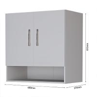 Armário Suspenso Multiuso Mdf Resistente 2 Portas Com Nicho Branco - 4