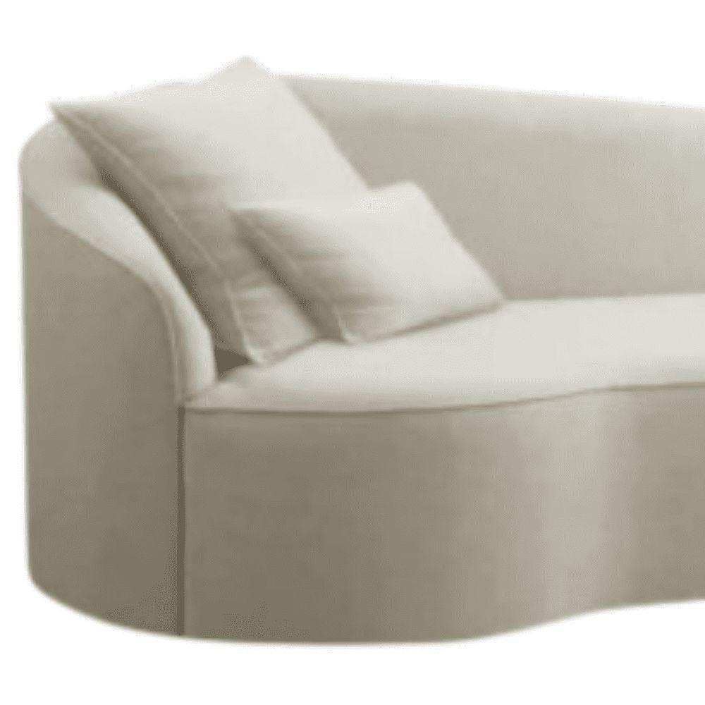 Divã Recamier Sofá Curvo Sala De Tv E Estar Recepção Inglaterra 200cm Lado Direito Linho Bege- Mabe Magazine - 3