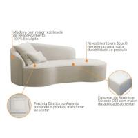 Divã Recamier Sofá Curvo Sala De Tv E Estar Recepção Inglaterra 200cm Lado Direito Linho Bege- Mabe Magazine