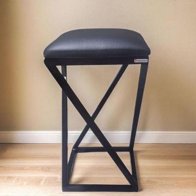 Banqueta Moderna Estilo Industrial Em Z Com 50 Cm Altura Preto