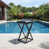 Banqueta Moderna Estilo Industrial Em Z Com 50 Cm Altura Preto - 2