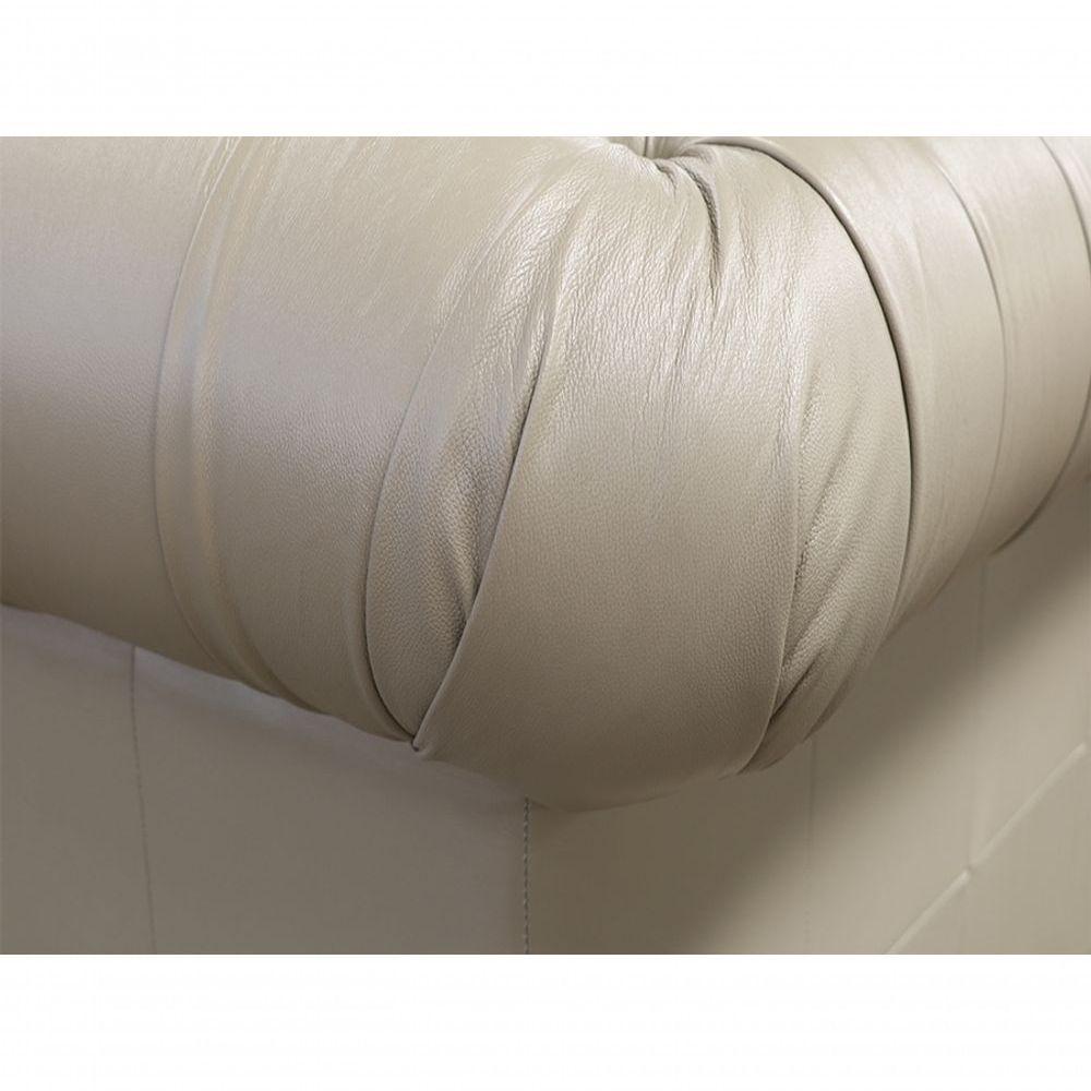 Sofá Chesterfield De Couro 3 Lugares Avelã - Mempra - 7