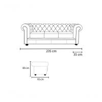 Sofá Chesterfield De Couro 3 Lugares Avelã - Mempra - 9