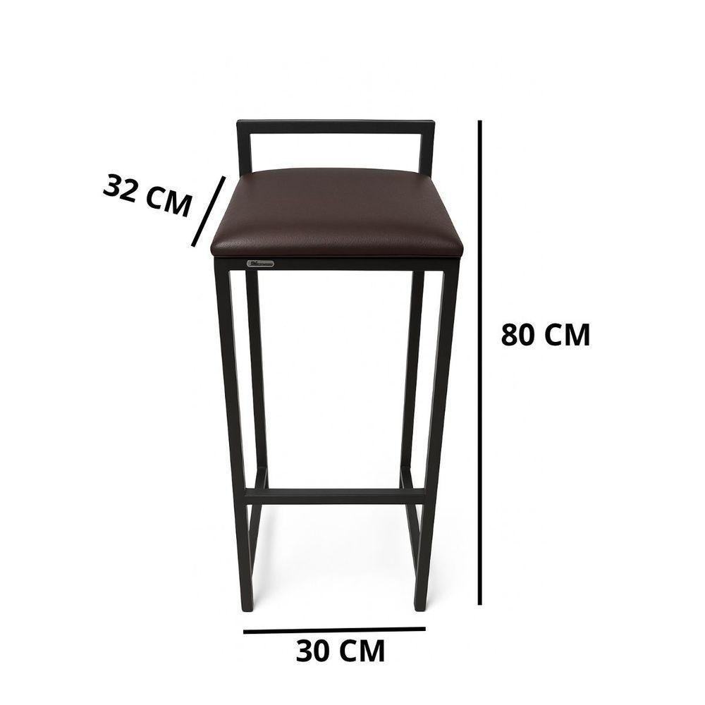 Banqueta Alta Premium Elegante Assento Estofado Resistente Marrom - 2