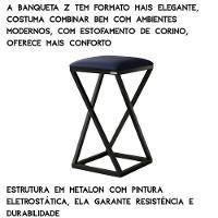 2 Banquetas Baixa Para Cozinha Industrial Azul - 4