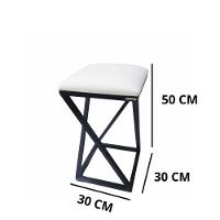 Kit 2 Banquetas Sofisticada Resistente Baixa Bar Branco - 3