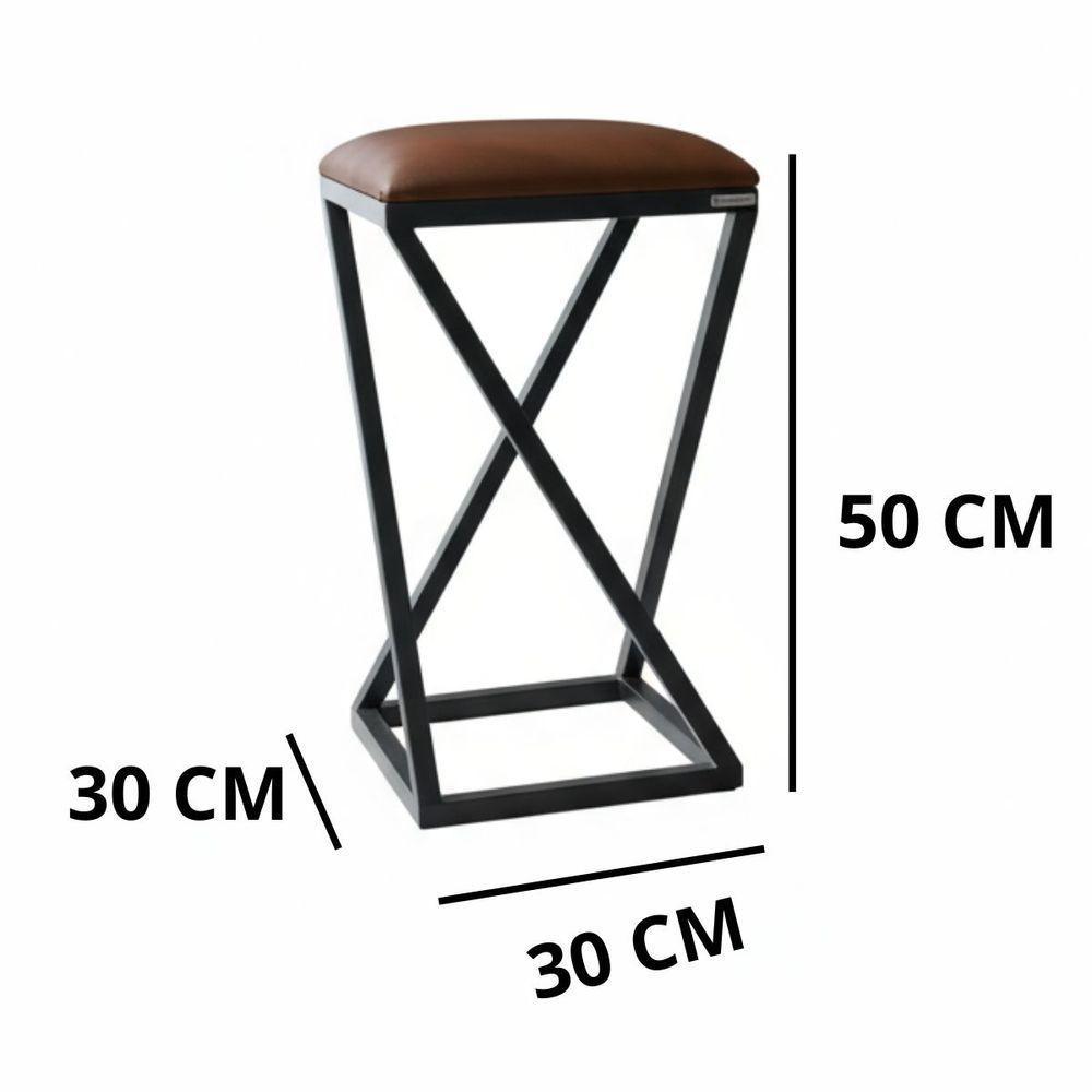 2 Banquetas Bar Confortável Moderno Design Resistente Industrial Marrom - 3