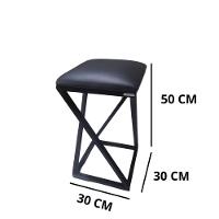 2 Bancos Banqueta Quadrado Em Ferro E Estofado Oferta Preto - 3