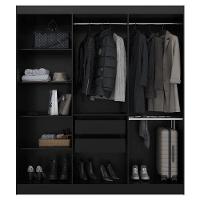 Guarda Roupa Casal Ipê 6 Portas Preto Fosco - Kits Paraná