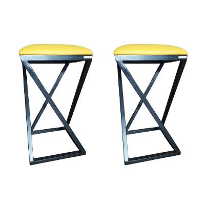 Conjunto 2 Banquetas De Cozinha Industrial Amarelo