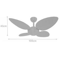 Ventilador De Teto Office Prince Premium Natural 127V - 4
