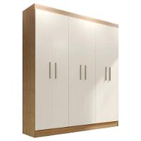 Guarda Roupa Casal Ipé 6 Portas Freijó Off White Fosco - Kits Paraná - 1