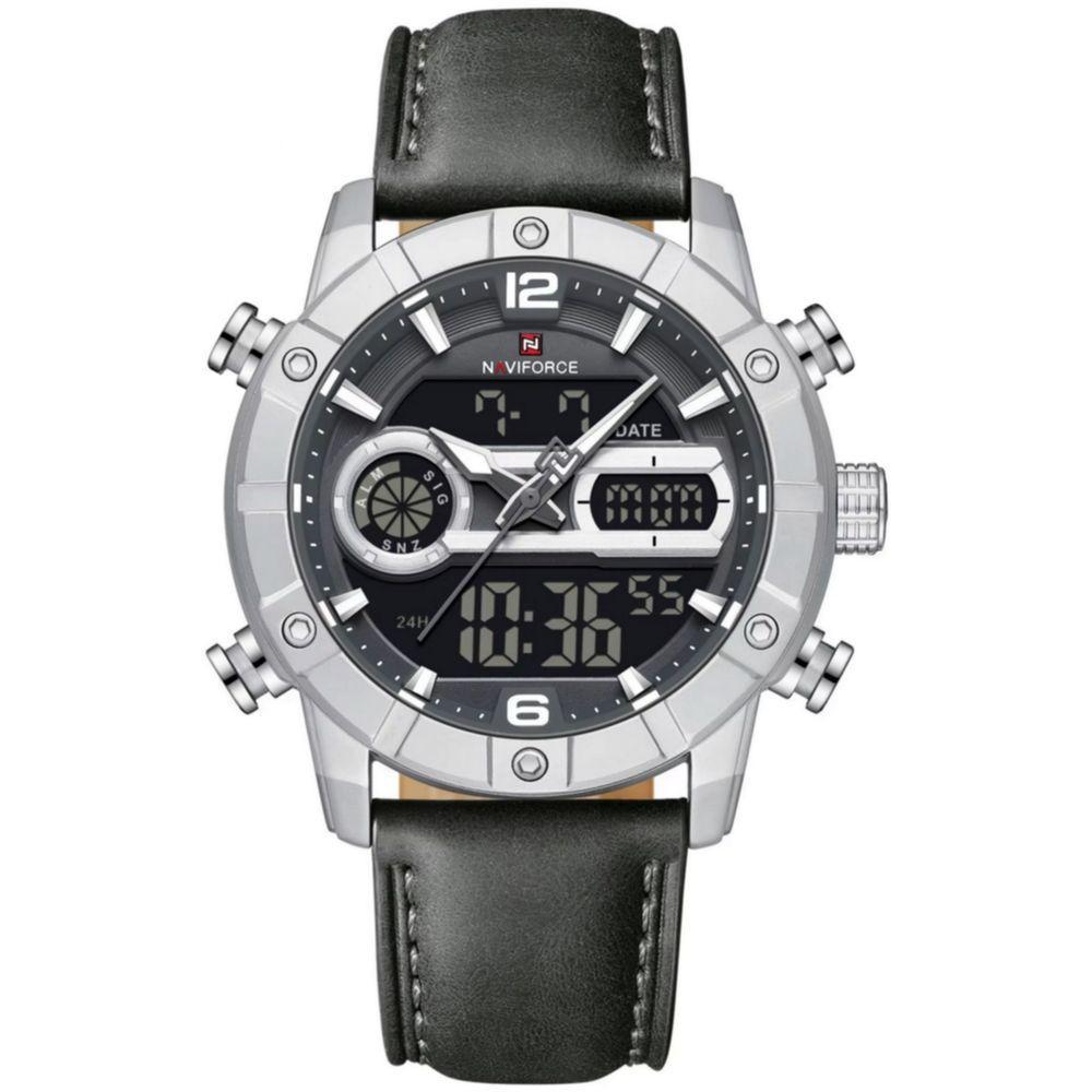 Relógio Digital Masculino Multifuncional Luminoso Esportivo à Prova Dágua Cinza - 1