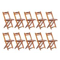 Kit 10 Cadeiras Dobrável Em Madeira Maciça Ypê Conforto E Estilo Para Uso Externo Cerejeira - 1