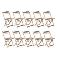 Kit 10 Cadeiras Dobrável Em Madeira Maciça Ypê Conforto E Estilo Para Uso Externo Natural - 1