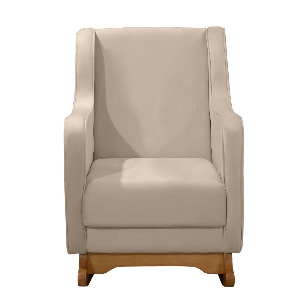 Cadeira De Amamentação Poltrona Balanço áquila C/puff Veludo Capuccino - 2