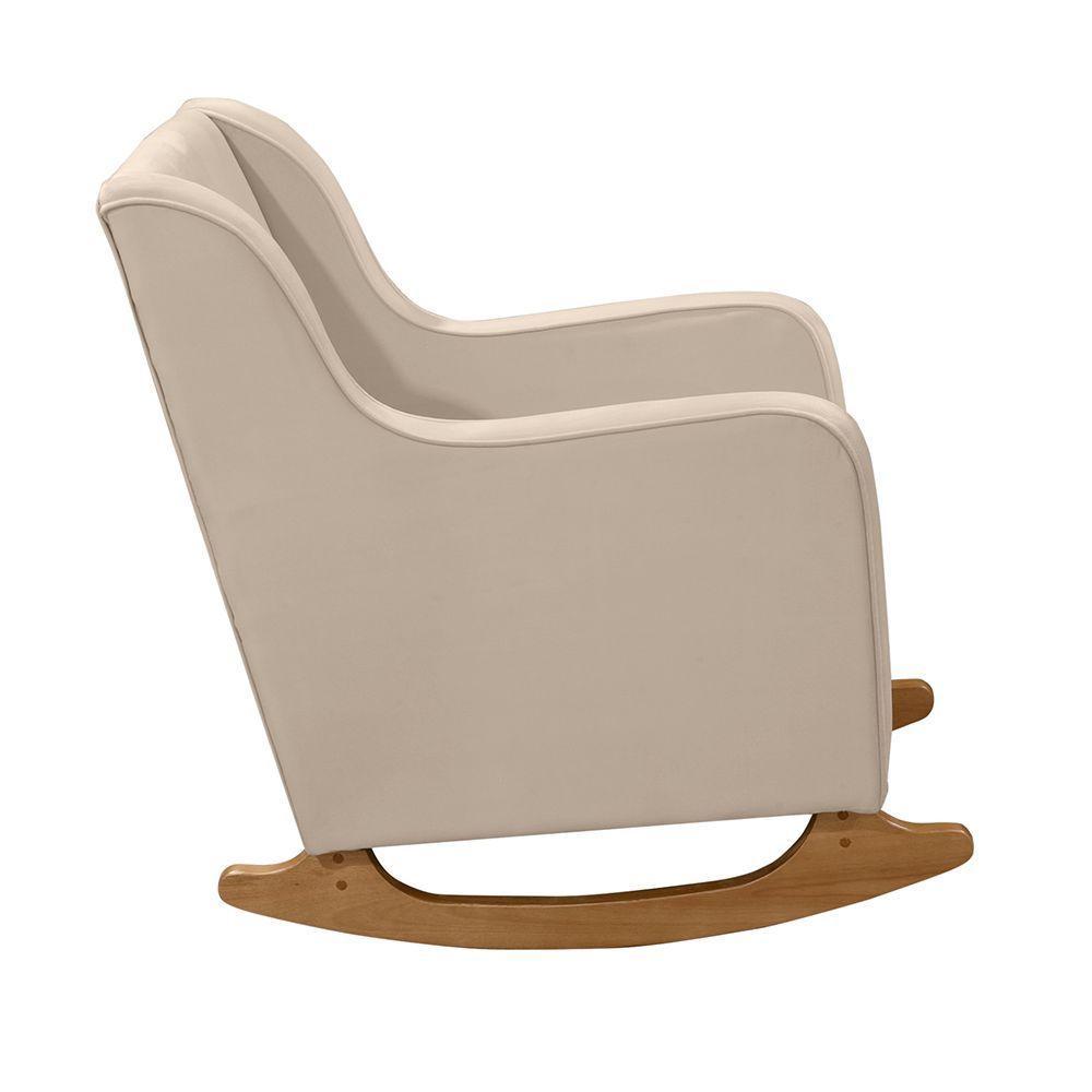 Cadeira De Amamentação Poltrona Balanço áquila C/puff Veludo Capuccino - 3