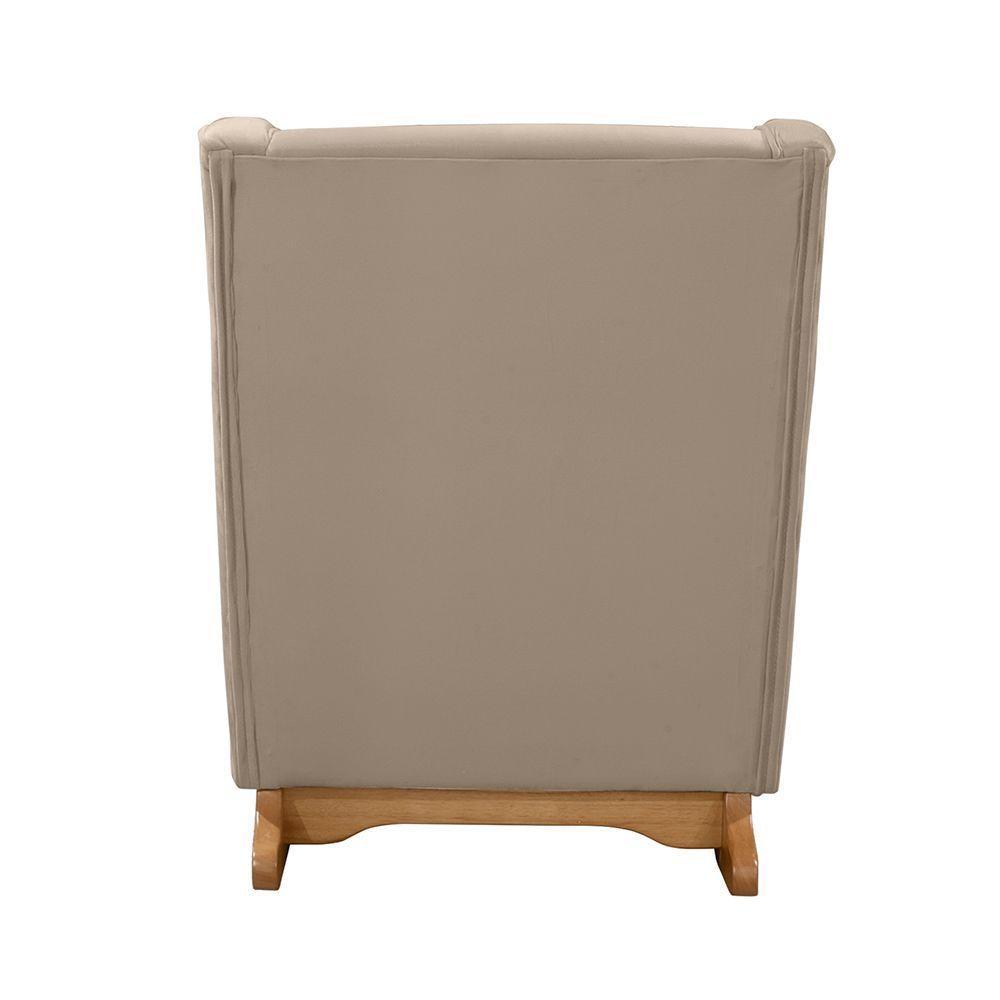 Cadeira De Amamentação Poltrona Balanço áquila C/puff Veludo Capuccino - 4