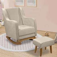 Cadeira De Amamentação Poltrona Balanço áquila C/puff Veludo Capuccino - 5