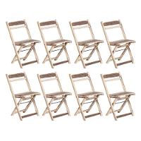 Kit 8 Cadeiras Dobrável Em Madeira Maciça Ypê Conforto E Estilo Para Uso Externo Natural - 1