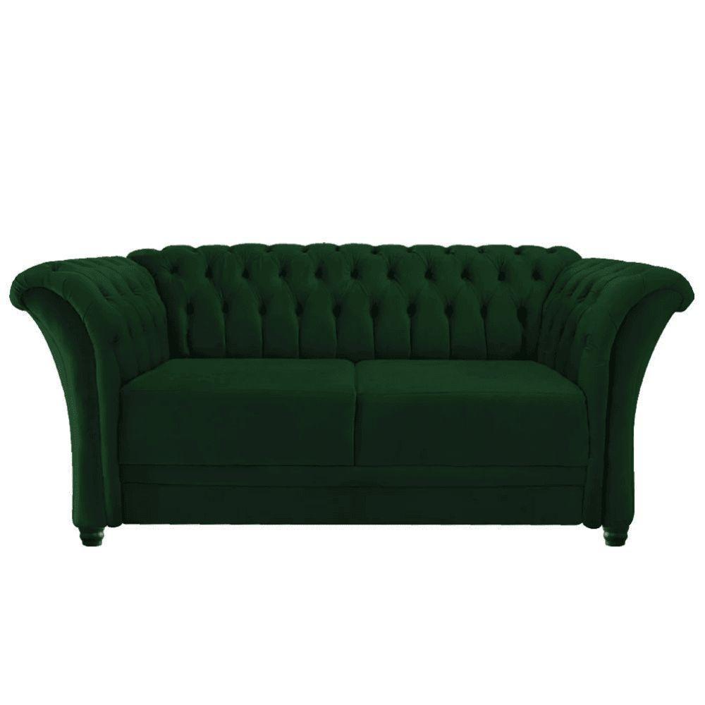Sofá Recamier Divã Chesterfield 200cm Sofia Suede Verde Capitonê- Mabe Magazine - 2