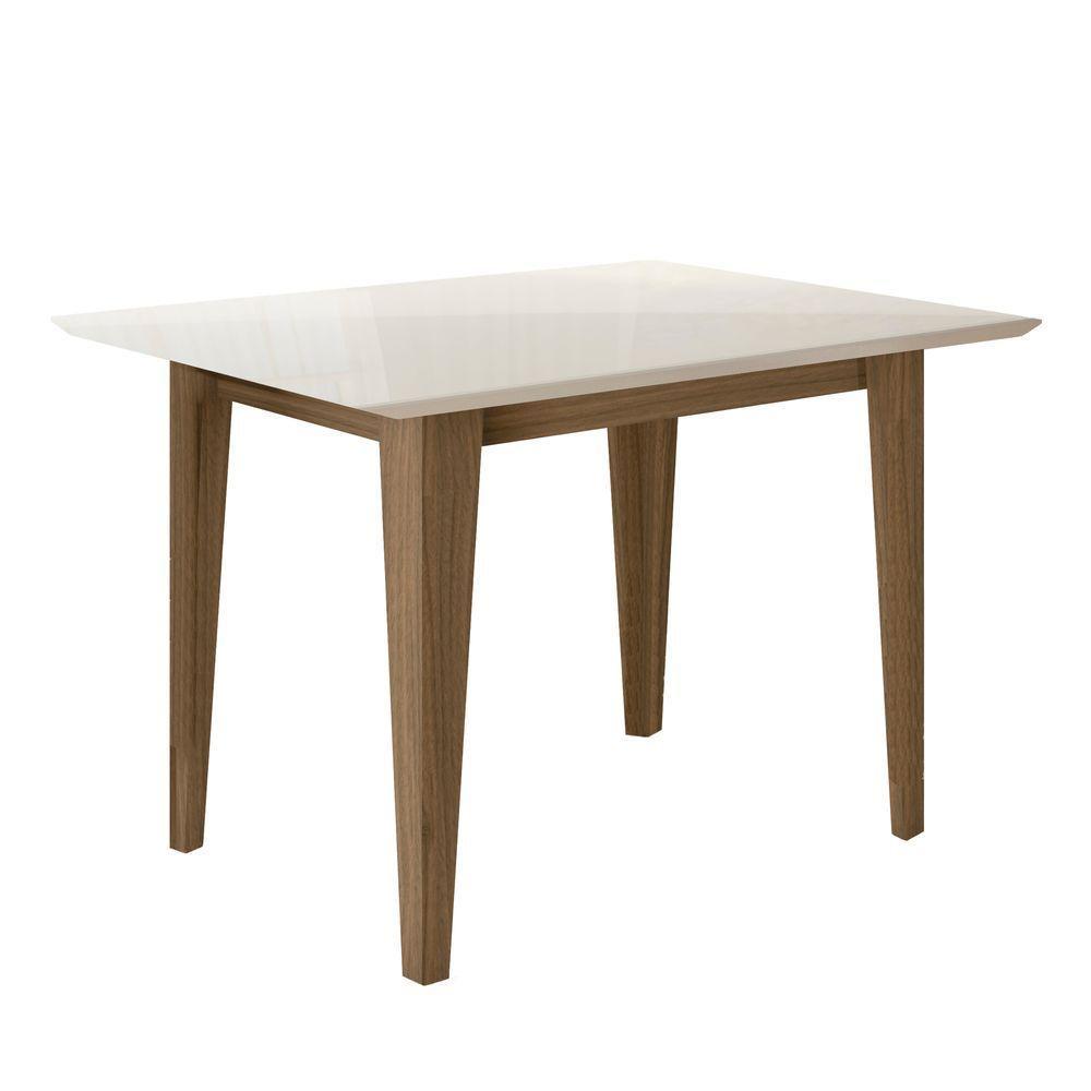 Conjunto Sala De Jantar Mesa Retangular Kate Com Vidro 120cm E 4 Cadeiras Linea Carvalho/off White - Poliman - 3