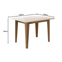 Conjunto Sala De Jantar Mesa Retangular Kate Com Vidro 120cm E 4 Cadeiras Linea Carvalho/off White - Poliman - 5