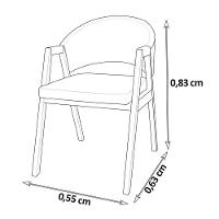 Cadeira De Madeira Maciça Dora Encosto E Assento Estofados Veludo Bege- Mabe Magazine - 4
