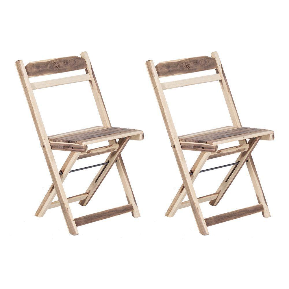 Kit 2 Cadeiras Dobrável Em Madeira Maciça Ypê Conforto E Estilo Para Uso Externo Natural - 1
