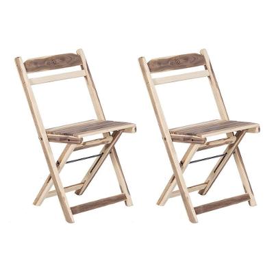 Kit 2 Cadeiras Dobrável Em Madeira Maciça Ypê Conforto E Estilo Para Uso Externo Natural