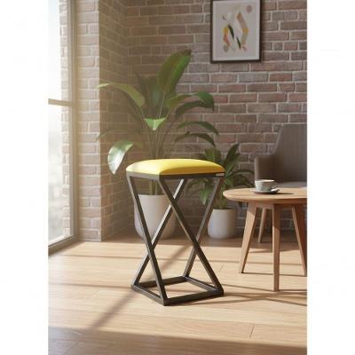 Banco Industrial Banqueta Banquinho Ferro E Corino Pintura Eletrostática Amarelo