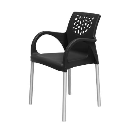 Cadeira Jardim Gourmet Deluxe De Polipropileno - Tk Preta