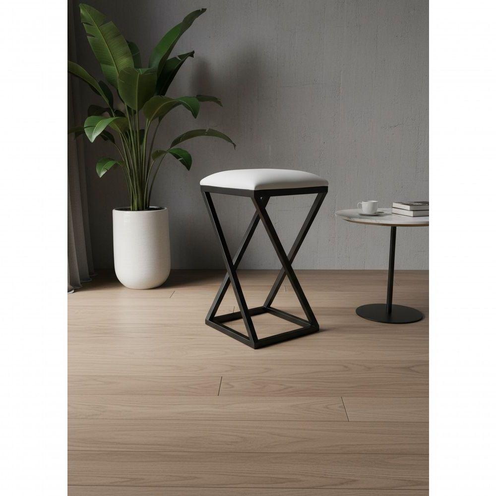 Banqueta Z Sem Encosto Banco Estilo Industrial Moderno Luxo Branco - 1