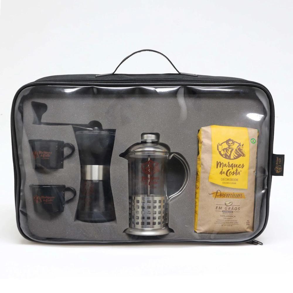 Kit Prensa Francesa + Moinho Vidro + Café 500g + Bolsa - 1
