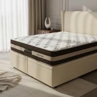 Cama Box Baú Queen Suede + Colchão Esplendor Molas Ensacadas Luckspuma 158x198x75 Cor:bege - 1