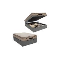 Cama Box Baú Casal Suede + Colchão Cloud Pillow Top Molas Ensacadas Luckspuma 138x188x74 Cor:cinza - 2